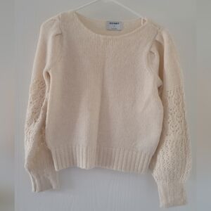 Old Navy Women's XS Lightweight White Crochet Knit Sweater Perfect For Fall
